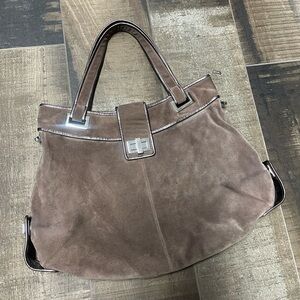 Kooba "Natasha" Suede Shoulder handbag- Taupe